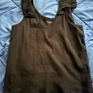 Old Navy Black Ruffle Sleeve Tank Top